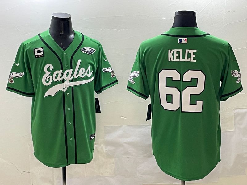 Men Philadelphia Eagles #62 Kelce Green three generations Jointly Name 2025 Nike Limited NFL Jersey style 6->philadelphia eagles->NFL Jersey